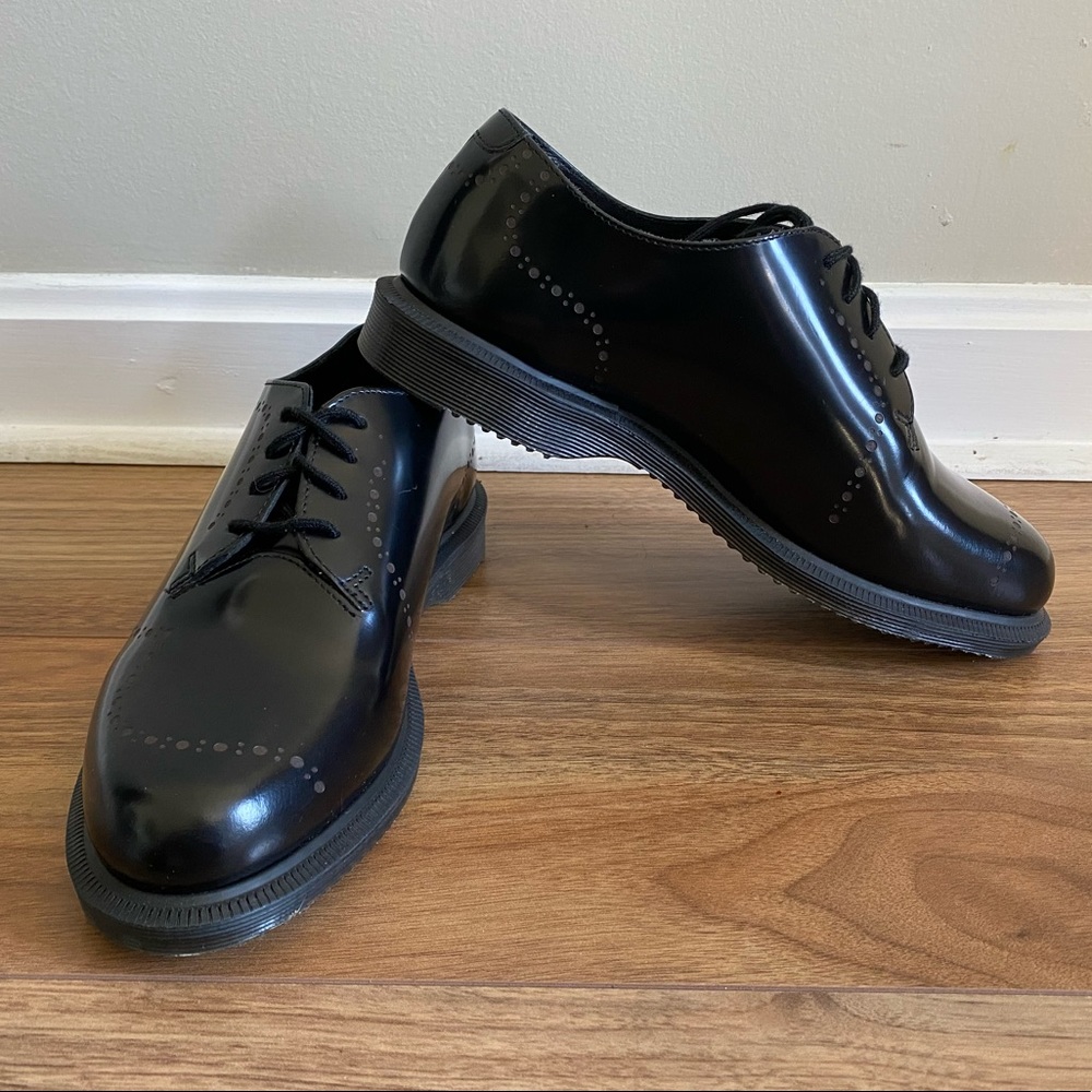 Dr Doc Marten Charlotte etched brogue shoes